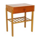Teak and beech bedside table, Sweden, 1960
