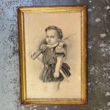 Charlotte portrait of little boy with gun signed charlotte fayard from 1879