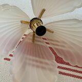 Frosted glass pendant lamp and shell brass