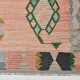 5x8 Vintage Samon Pink & Light Grey Vintage Oushak Area Rug, 161x255 cm