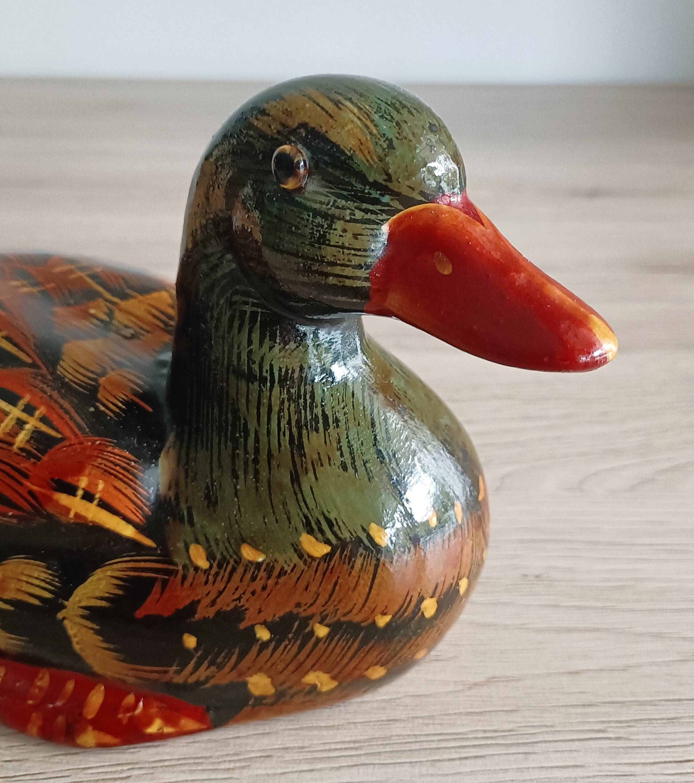 Decorative hand painted ceramic duck