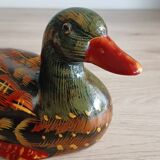 Decorative hand painted ceramic duck