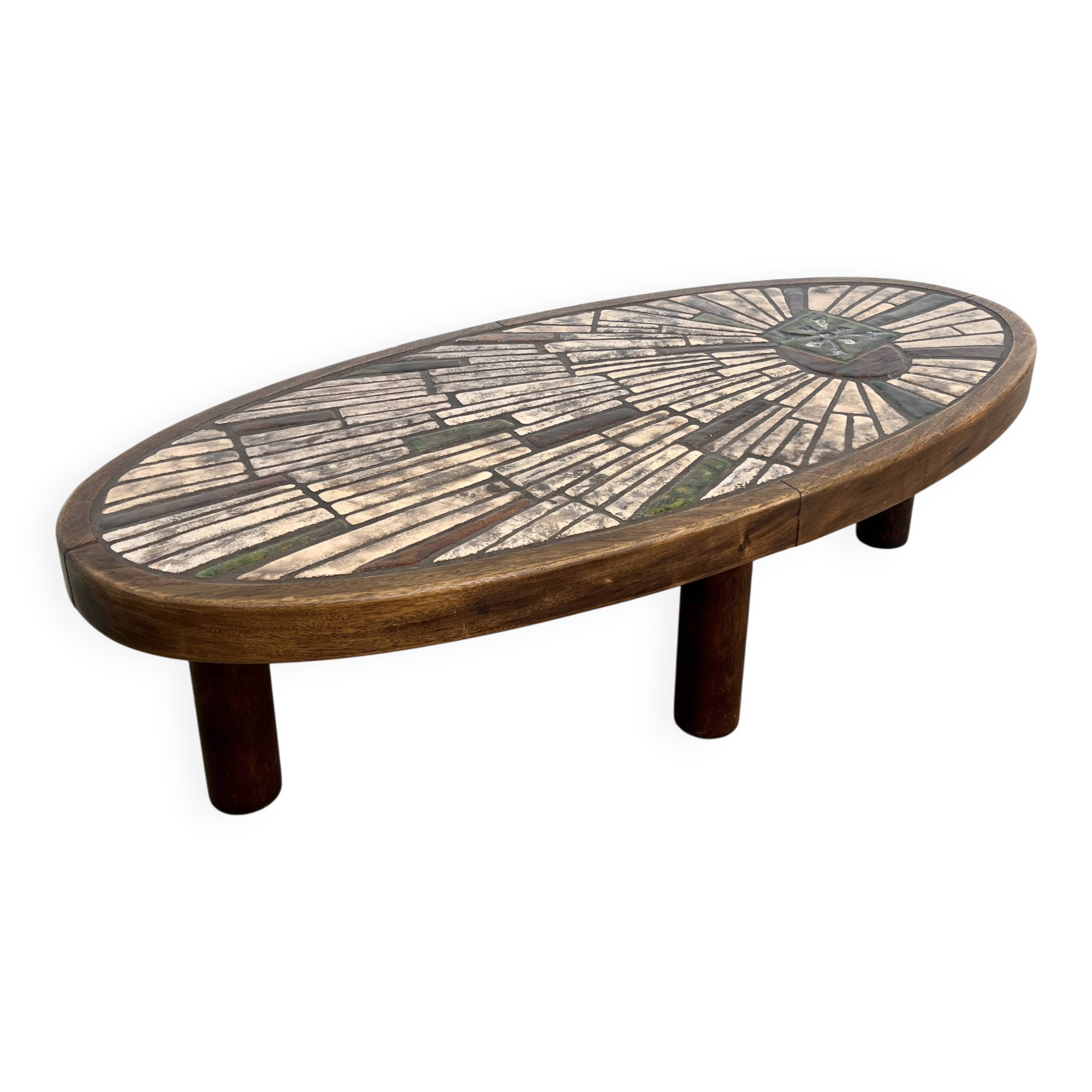 Vallauris oval ceramic coffee table