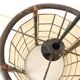 Suspension en nacre, laiton et rotin