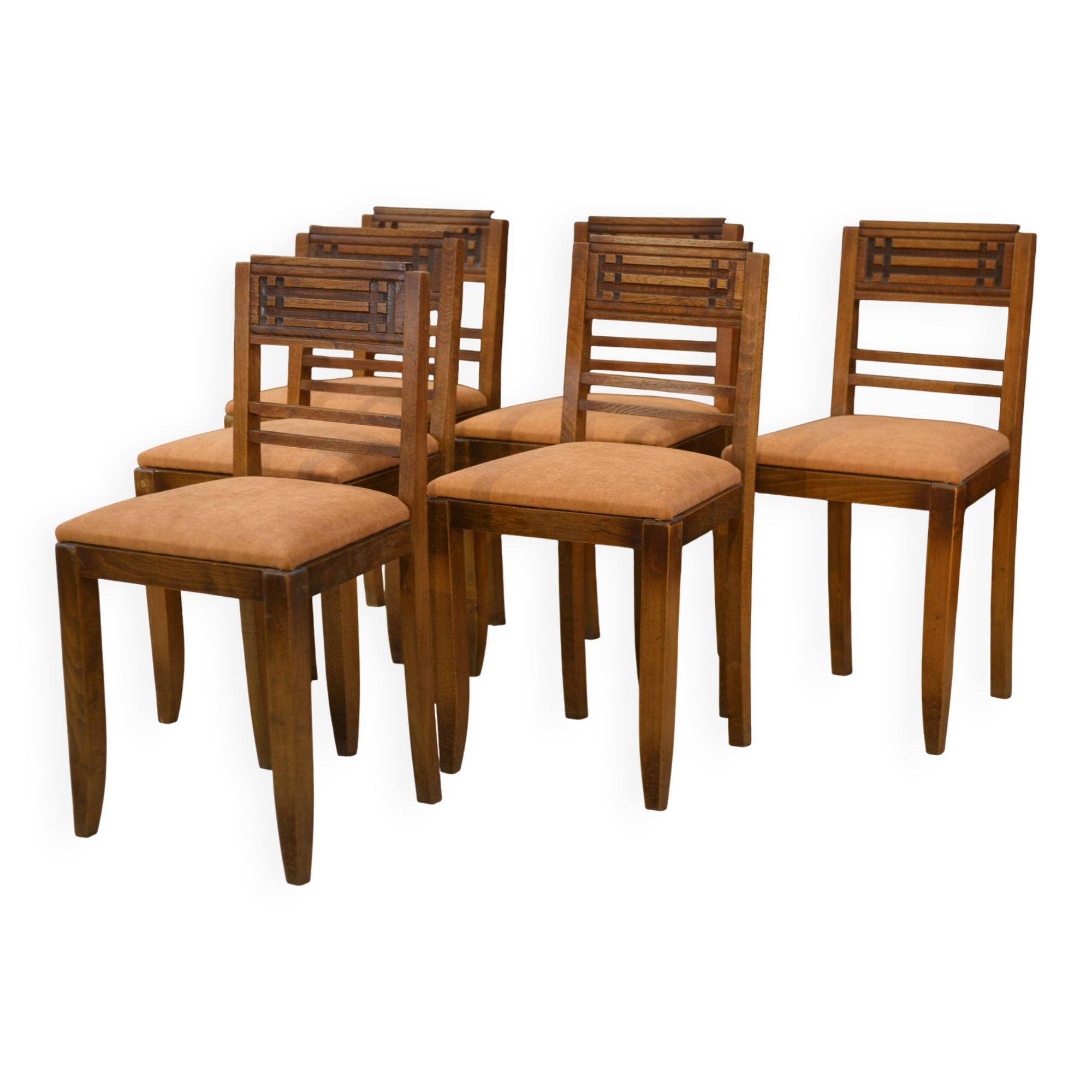 Set of 6 brutalist chairs from the 1950s.