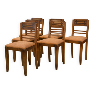 Set of 6 brutalist chairs from the 1950s.