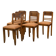 Ensemble de 6 chaises brutalistes 1950’s