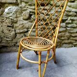 Suite of 4 chairs in rattan Louis Sognot