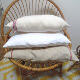Coussin   en lin beige