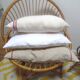 Coussin   en lin beige