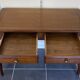 Antique cherry wood desk with marquetry, 2 drawers and 2 shelves, 112x60 h76cm.