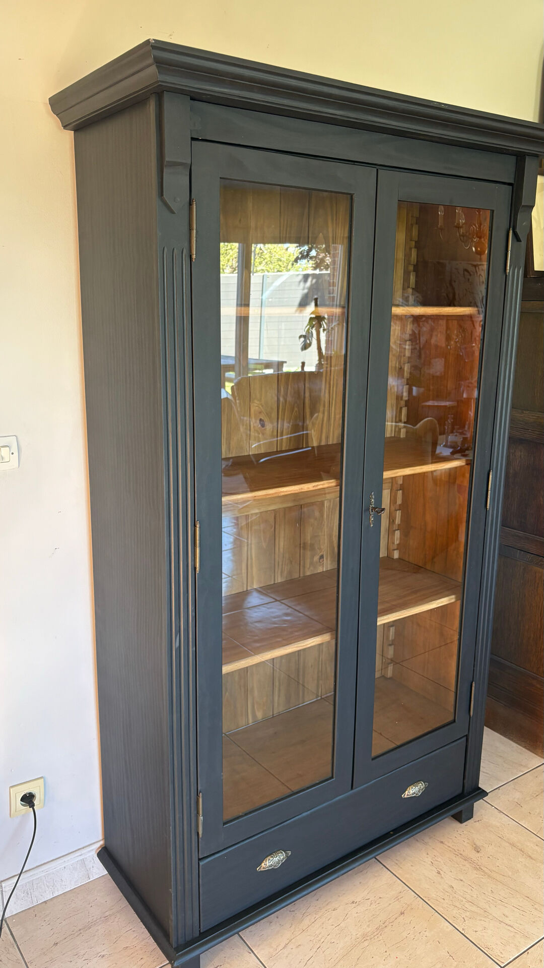Black display cabinet