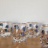 Set of 6 small hand-painted gilded glasses