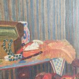 Oil on canvas inside the shawl