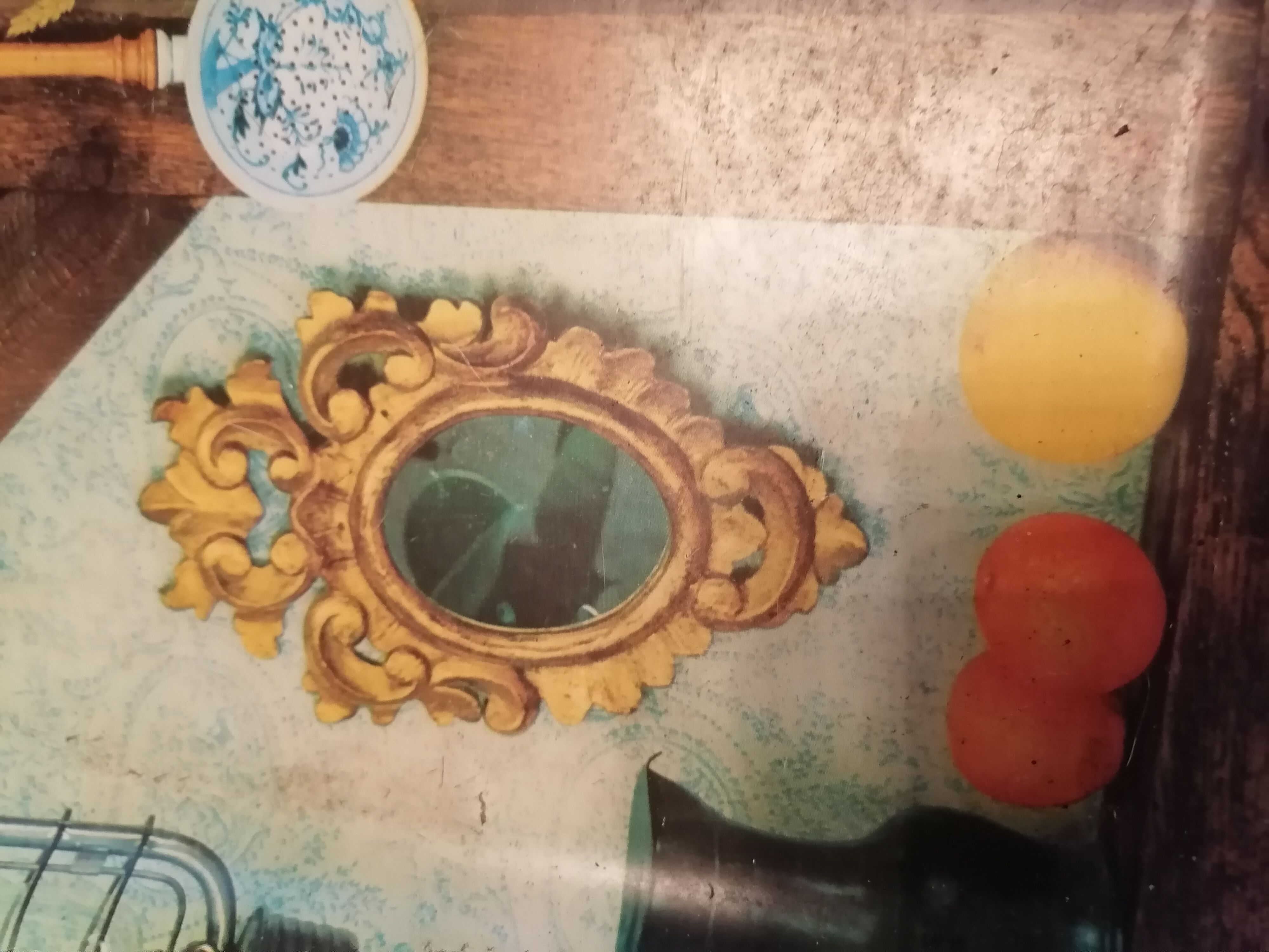 Plate meal sheet metal 1960 signed Clément