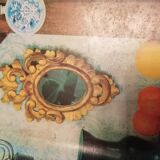 Plate meal sheet metal 1960 signed Clément