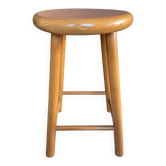 Tabouret vintage en bois massif