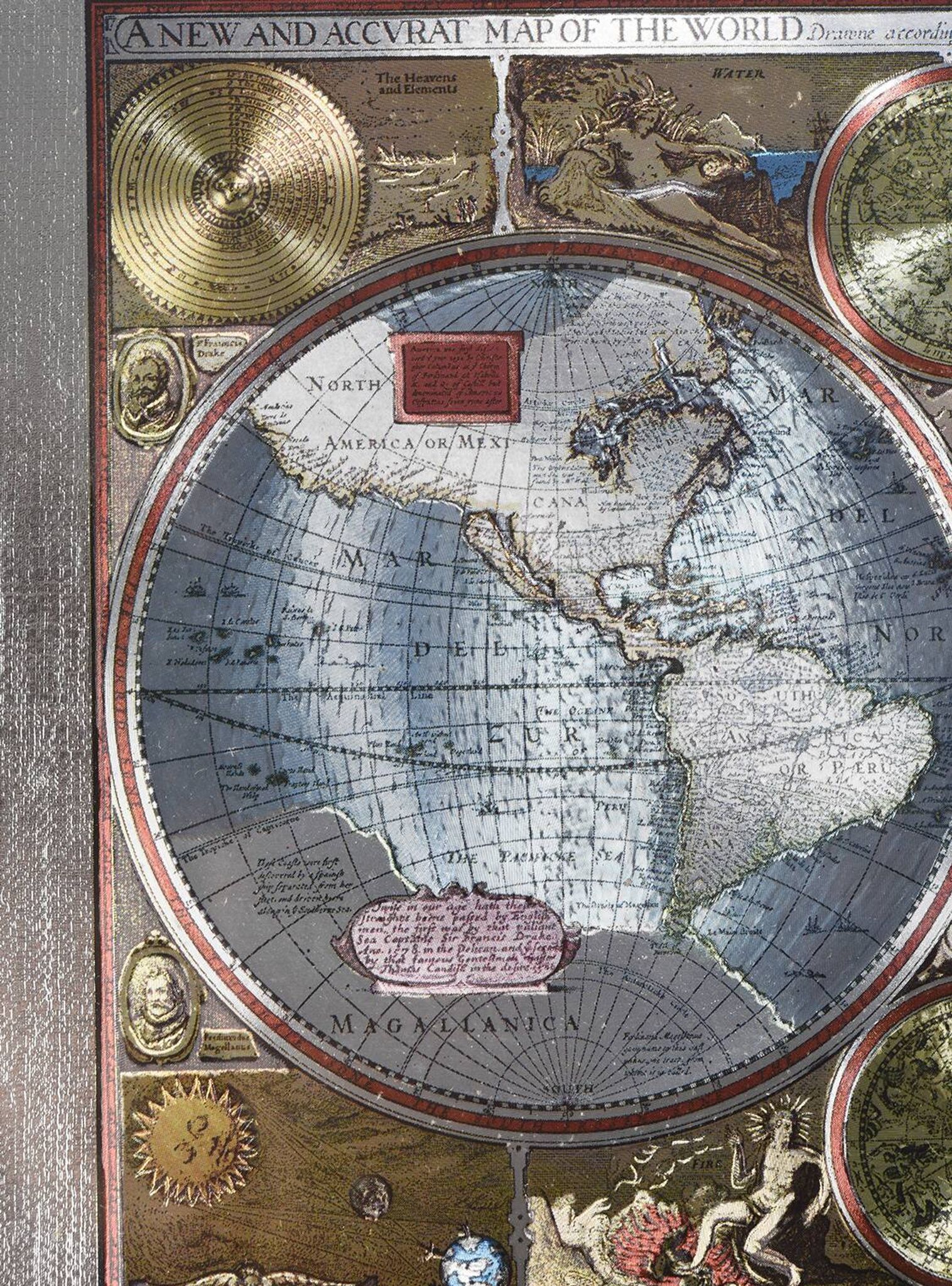 Carte accvrat avec cadre en bois