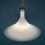 Vintage white Murano glass pendant lamp, Italy, 1970s.