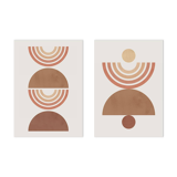2 geometric art prints with circles and lines