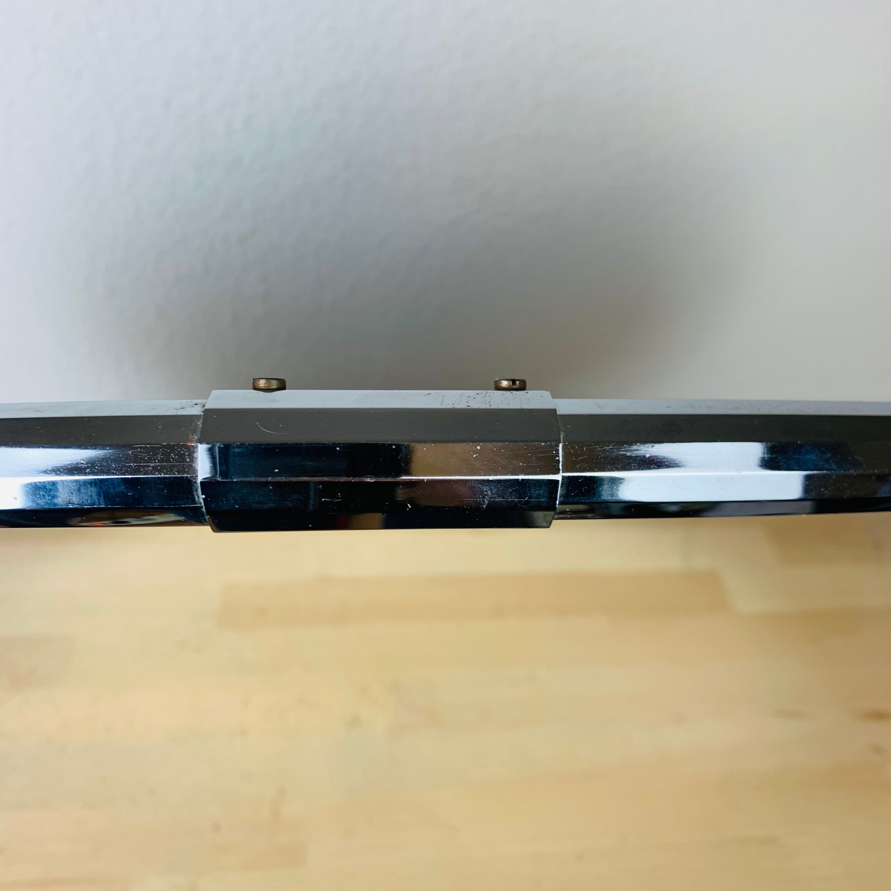 Round mirror chrome strapping 60 cm 70s