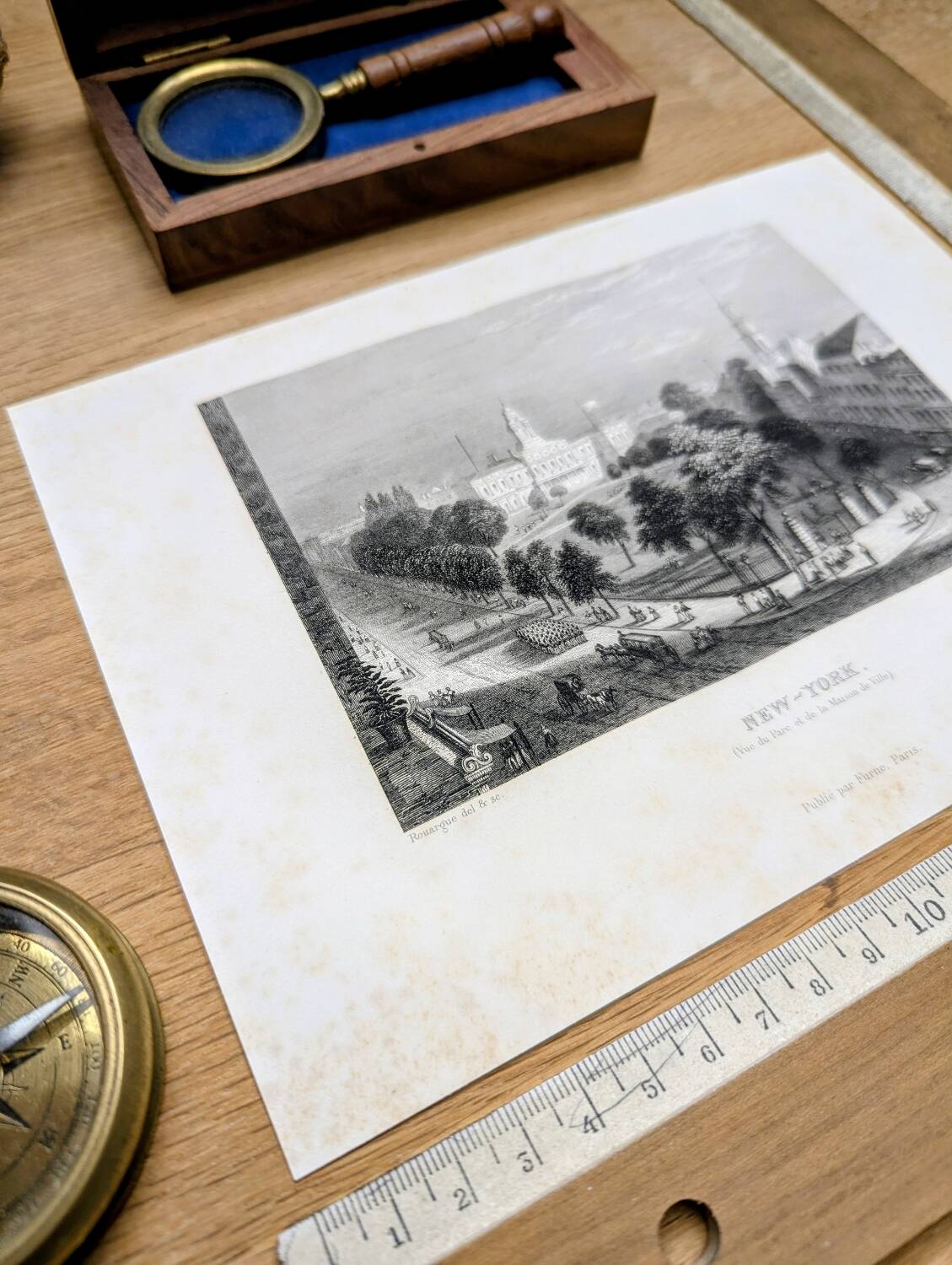New York, USA, vintage engraving, printed in 1841.