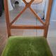 6 Chaises bois assise velours vert