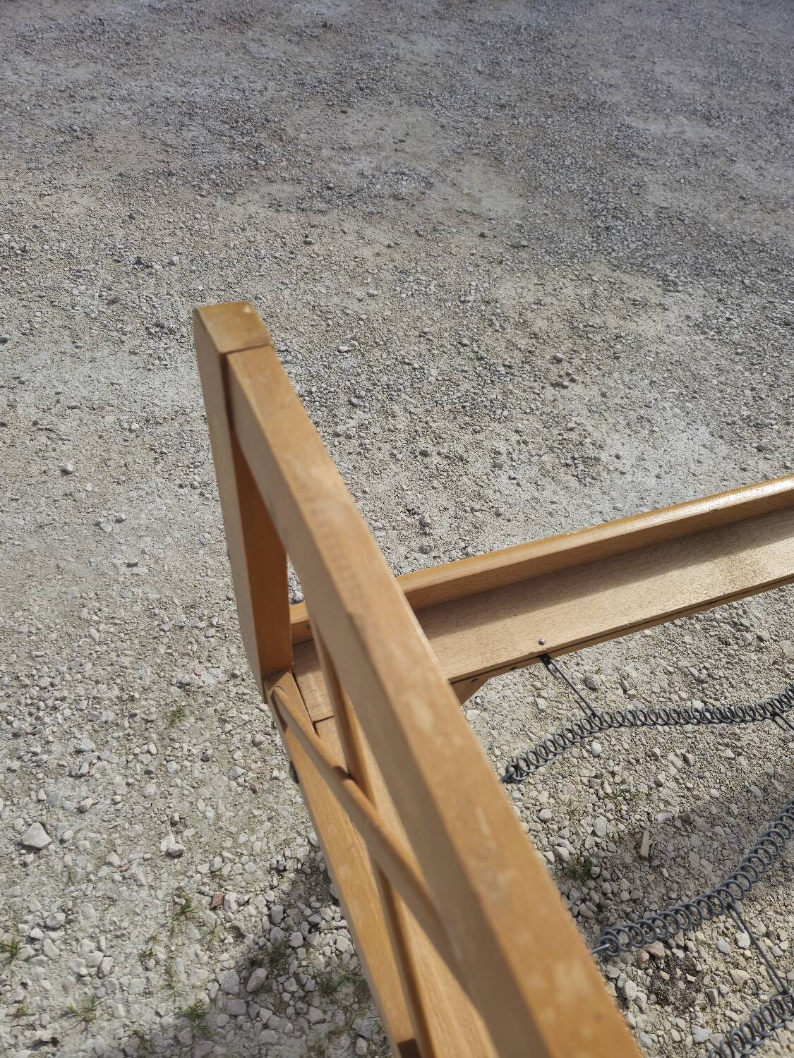 Vintage bed with compass feet from the 1950s