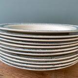 Set of 11 hollow plates Terre de Fer, Service Condé, Salins
