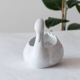 Antique porcelain white swan pot cover