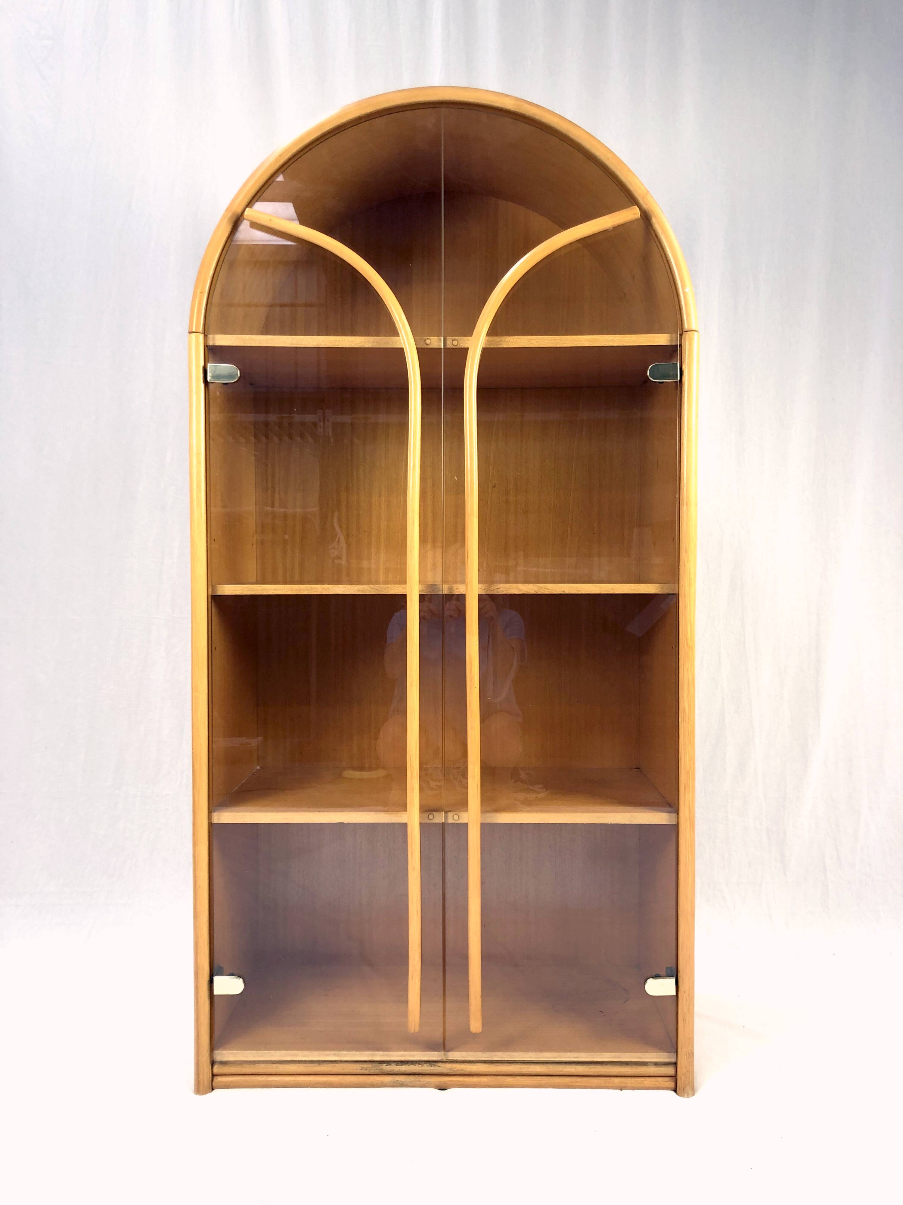 Mid-Century Rattan Display Cabinet, 1970s