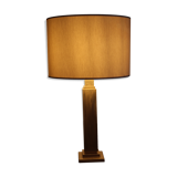 Hollywood regimental table lamp, Italy 70s, in brass paste restored with florentine gold brushed