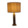 Hollywood regimental table lamp, Italy 70s, in brass paste restored with florentine gold brushed