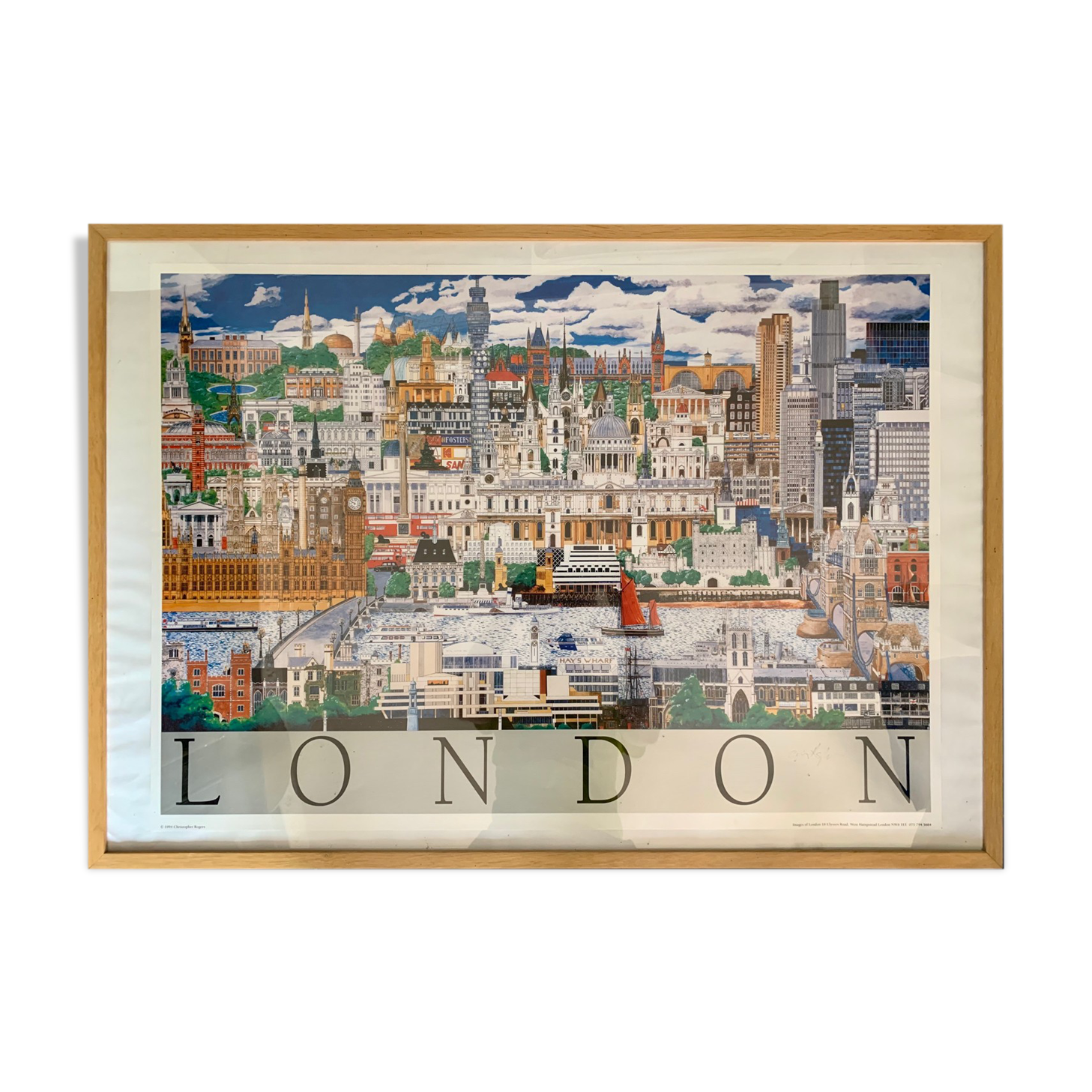 London framed poster by Christopher Rogers 1994