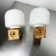 Pair of Nordic pine wood & opaline wall lights – Denmark 1970s