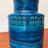 Mid-century Italian Rimini Blu ceramic vase by Aldo Londi for Bitossi.