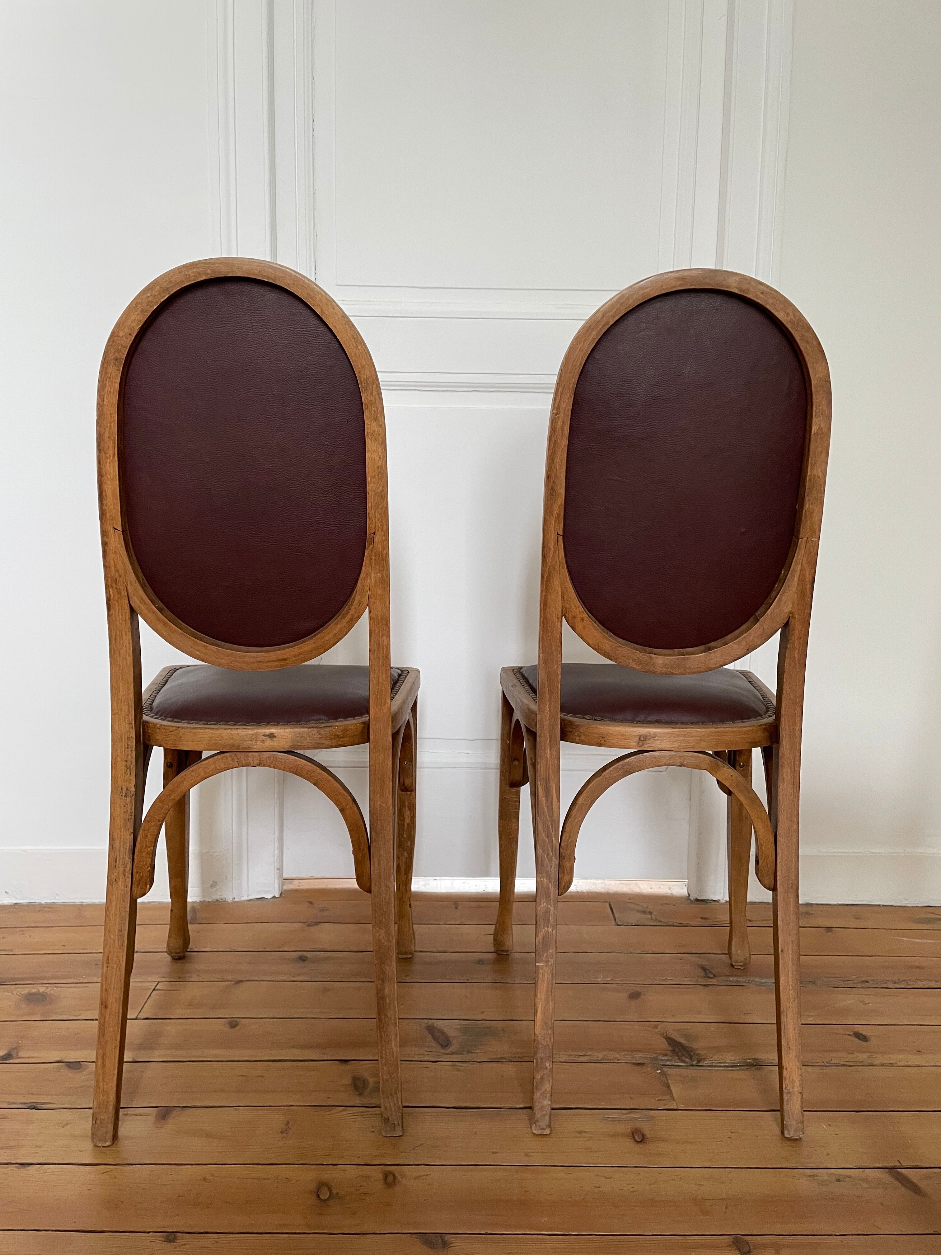 Lot de 2 chaises de bistrot Baumann anciennes