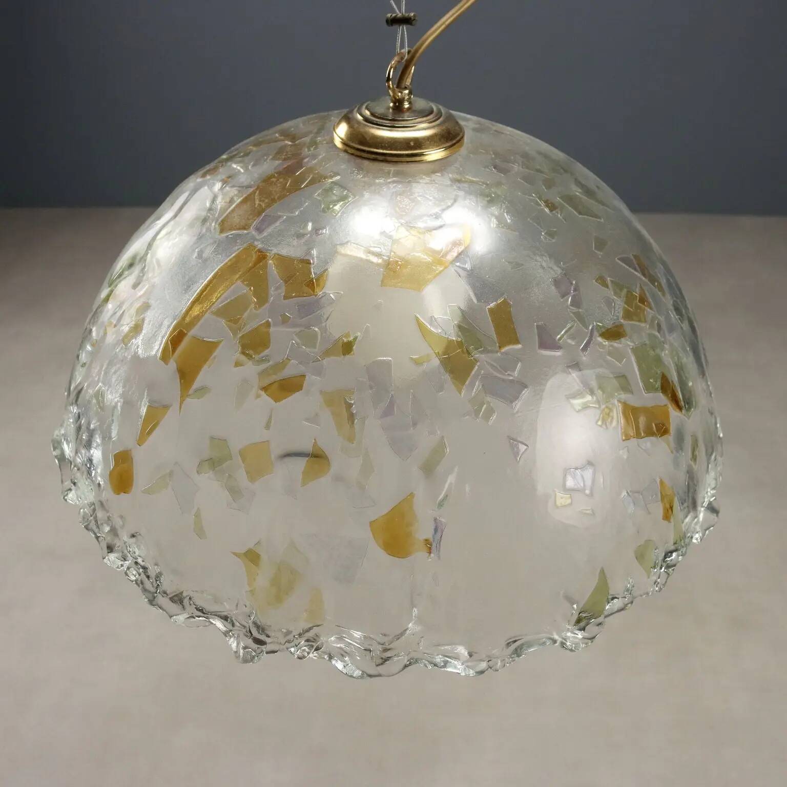 Vintage suspension in coloured and transparent glass from the 1970s.