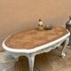 White and wooden bohemian style coffee table