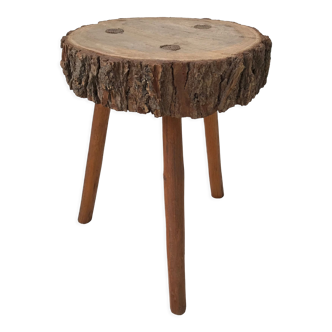 Raw wood stool