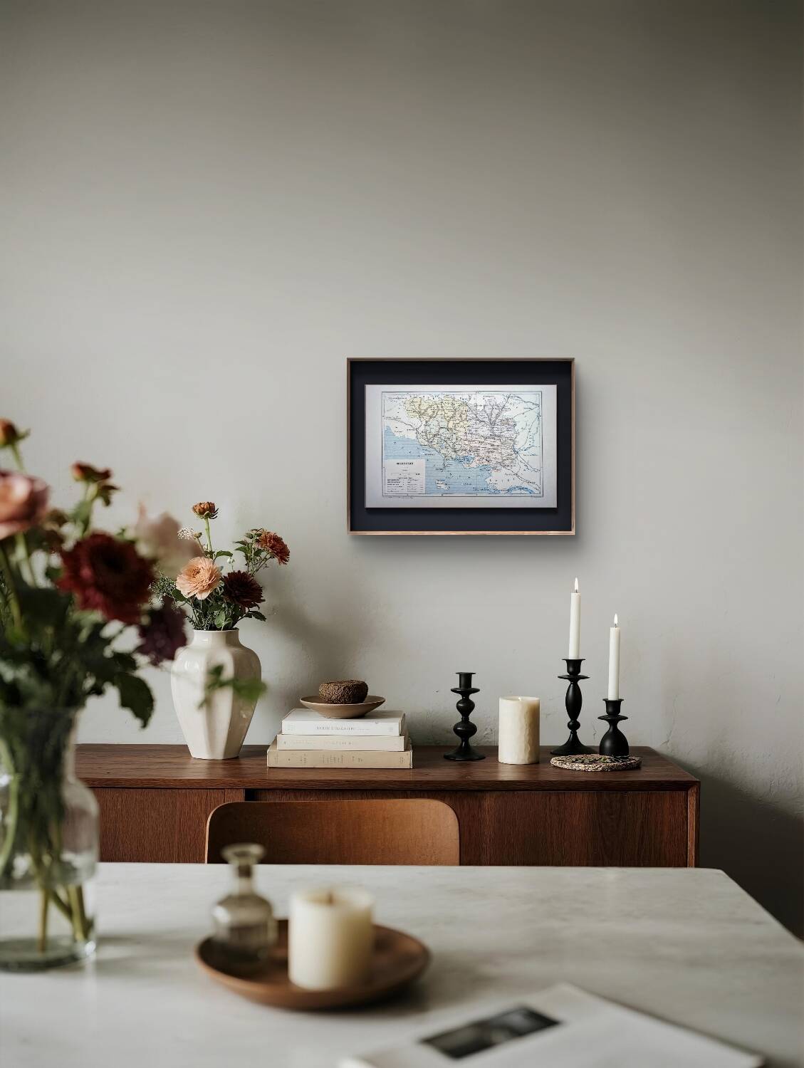 Printed in 1889, the Morbihan, old map.