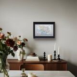 Printed in 1889, the Morbihan, old map.