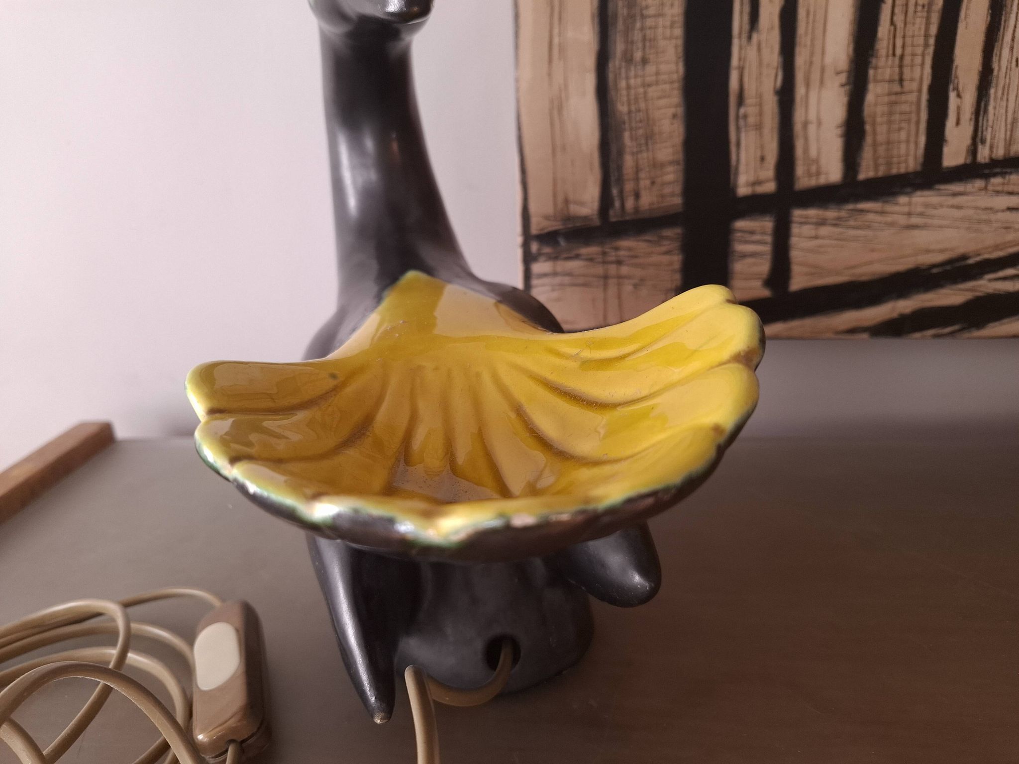 Pied de lampe en ceramique annees 50's