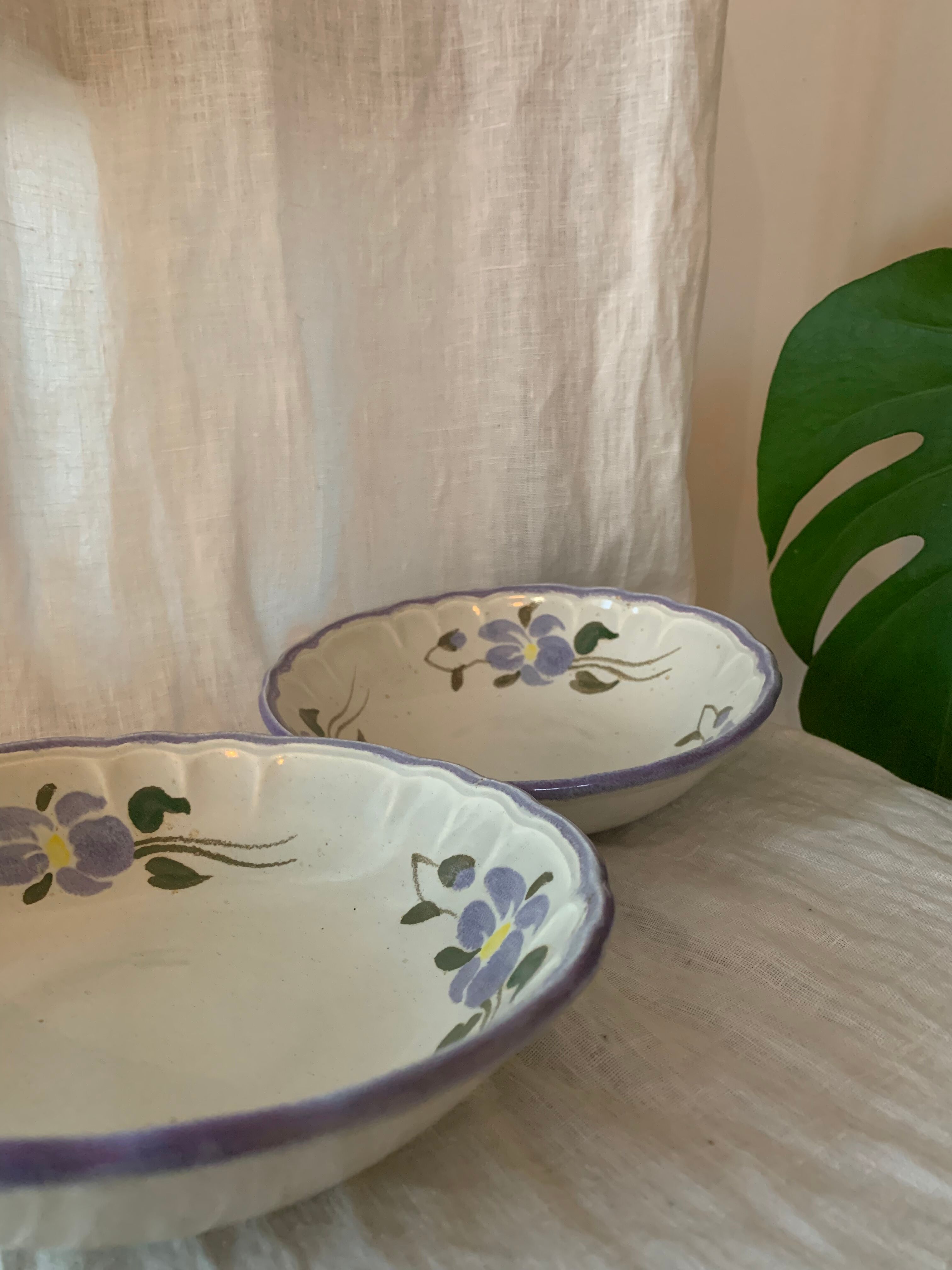Assiettes creuses Salins France fleurs