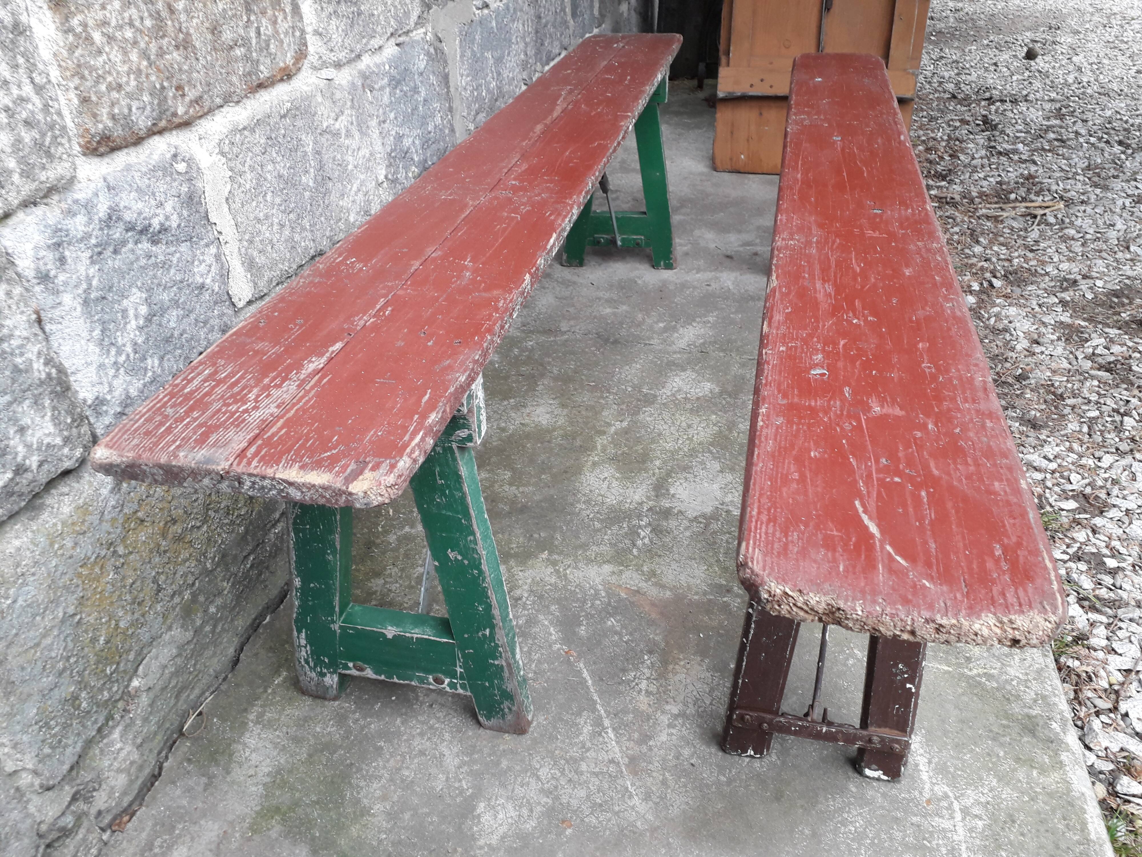 Paire de bancs pliant guinguette