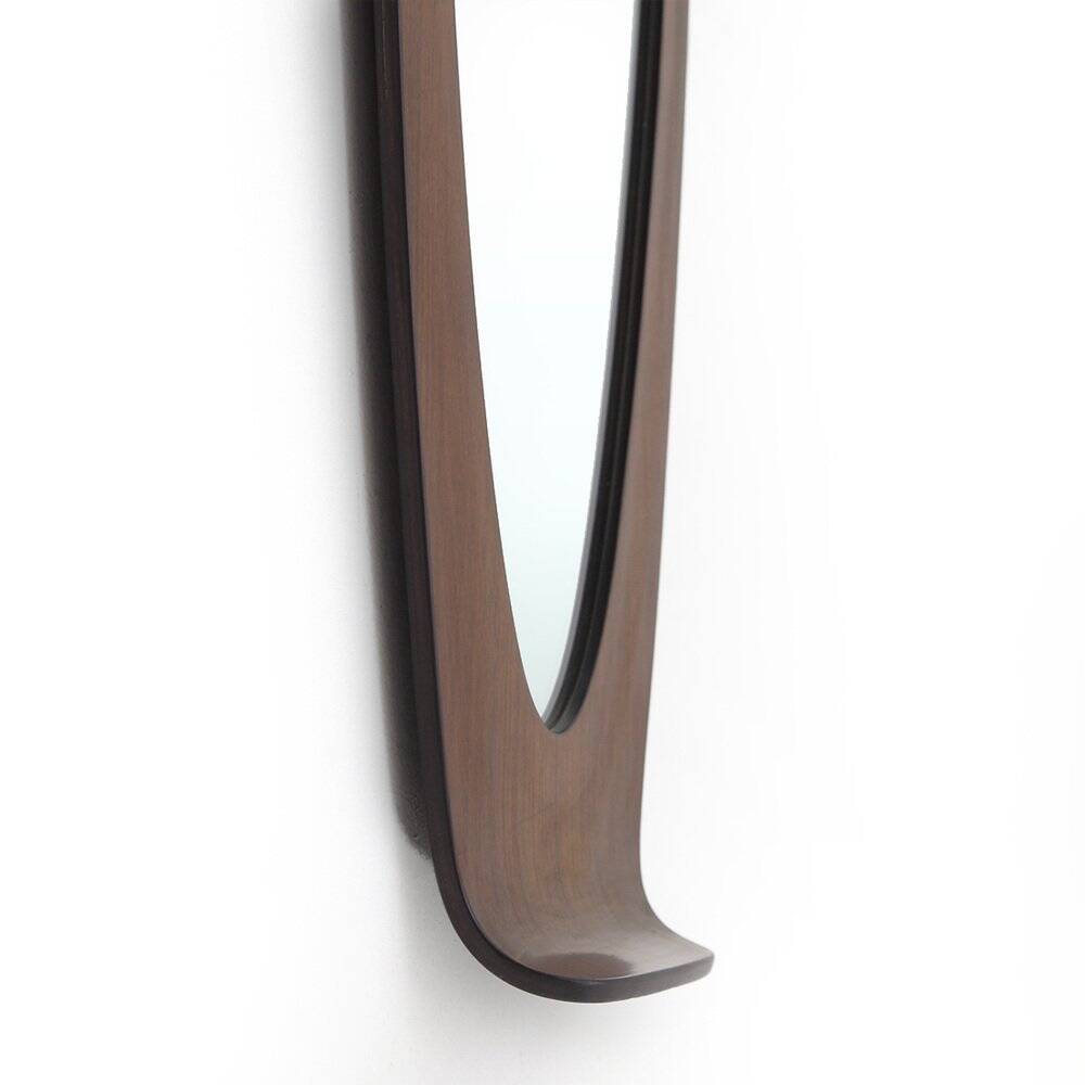 Mirror with curved wooden frame, 1960s