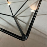 Alanda-style glass and steel coffee table from 1990.