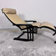 Rocking-chair viennois en bois courbé, cuir et cannage