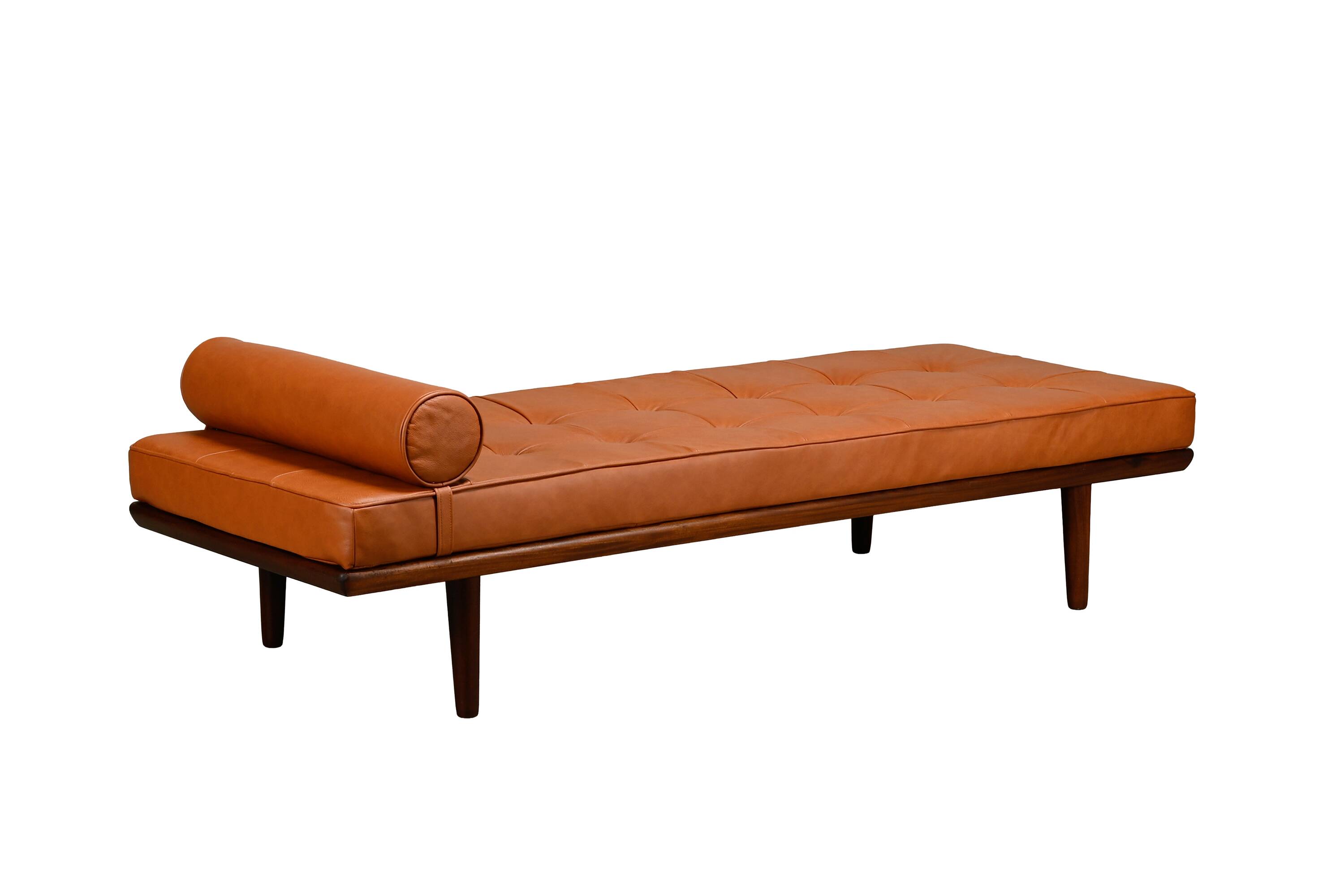 Hans J. Wegner GE19 Daybed in Teak and Camel Leather for Getama Denmark