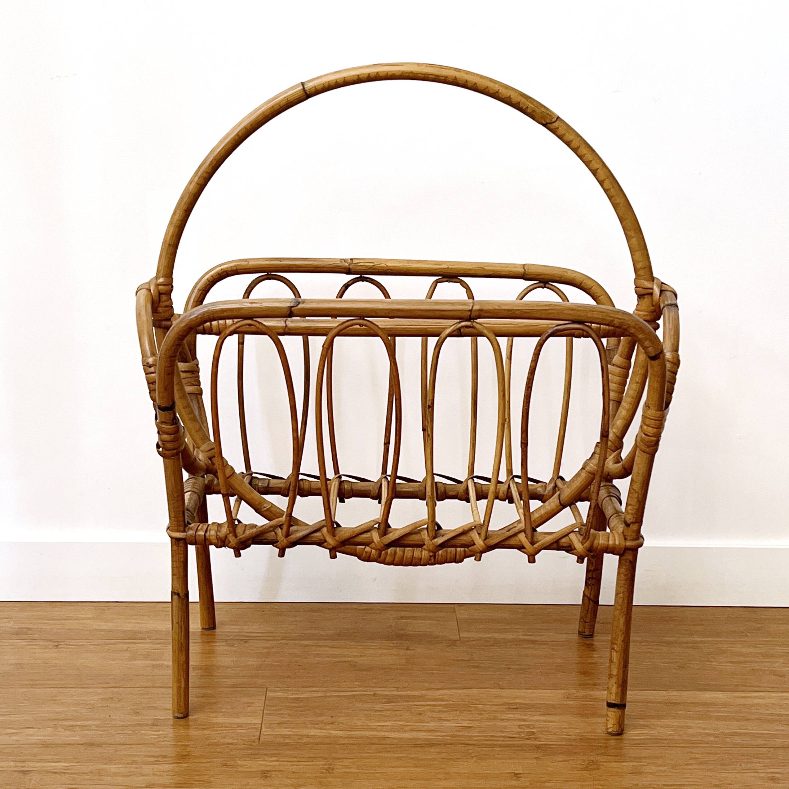 Rattan magazine rack